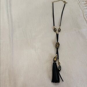 Chico’s Black and Gold Tassel contemporary Necklace - Women Jewelry